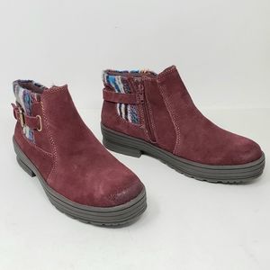 Earth Orgins Tate Burgundy Suede Ankle Boots